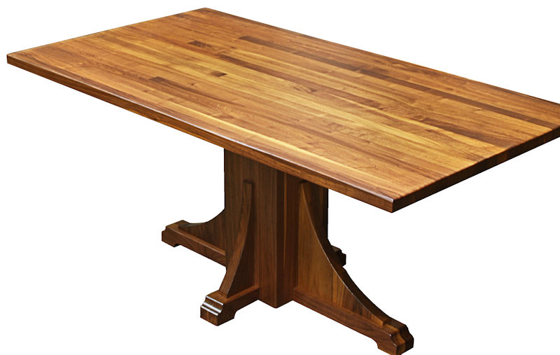 Pedestal-Style Walnut Table